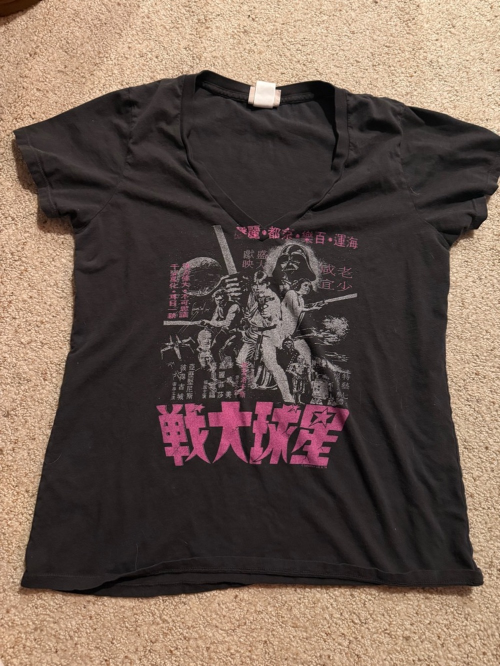 Vintage Star Wars Graphic V-Neck Cotton Tee